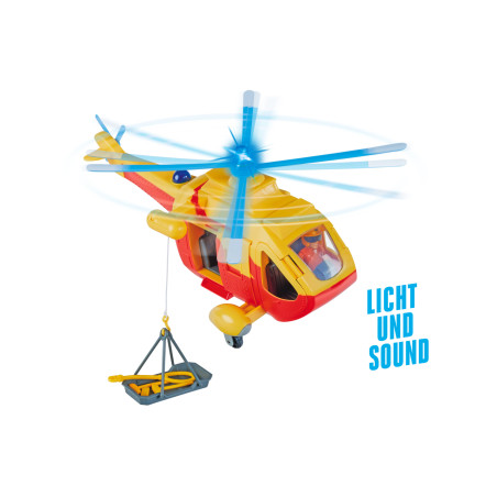 Feuerwehrmann Sam Hubschrauber Wallaby II U – Licht, Sound & Tom Figur (34cm)