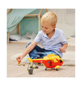 Feuerwehrmann Sam Hubschrauber Wallaby II U – Licht, Sound & Tom Figur (34cm)