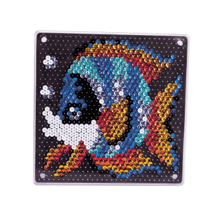 Simba Art&Fun Sequin Fisch | Pailletten Bastelset 18x18 cm mit 700 Pailletten | Für Kinder ab 5 Jahren