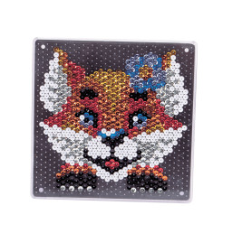 Simba Art&Fun Sequin Fuchs | Pailletten Bastelset 18x18 cm mit 700 Pailletten | Für Kinder ab 5 Jahren