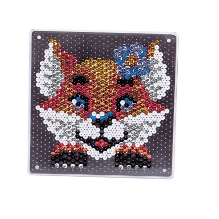 Simba Art&Fun Sequin Fuchs | Pailletten Bastelset 18x18 cm mit 700 Pailletten | Für Kinder ab 5 Jahren