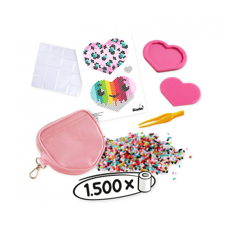 Art&Fun (Dickie Toys) Beadbag Perlen Set Herz | Bastelset für Kinder | Kreativität & Motorik (4006592096991)