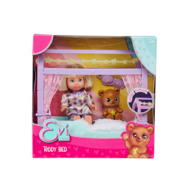 Evi Love Teddy Bed Set | Puppenbett mit Teddy | Simba Toys