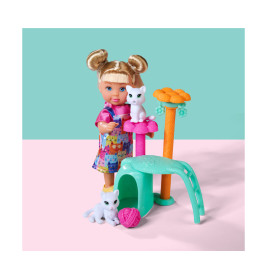 Simba Evi Love Cat Tree Set – Ankleidepuppe mit Katzenbaum & Zubehör – Ab 3 Jahren