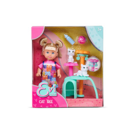 Simba Evi Love Cat Tree Set – Ankleidepuppe mit Katzenbaum & Zubehör – Ab 3 Jahren