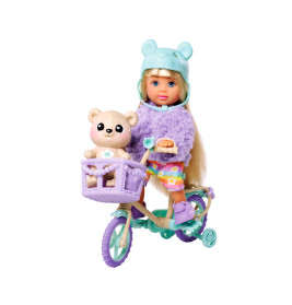 Evi Love Puppe & Teddy mit Fahrrad Set – Spielspaß für Kinder ab 3 Jahren