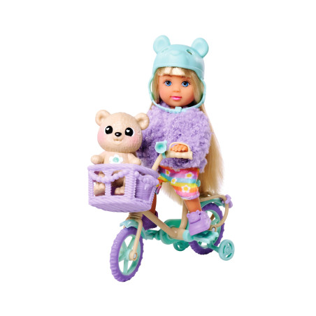 Evi Love Puppe & Teddy mit Fahrrad Set – Spielspaß für Kinder ab 3 Jahren