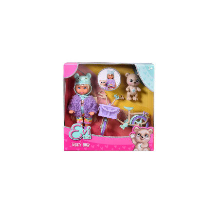Evi Love Puppe & Teddy mit Fahrrad Set – Spielspaß für Kinder ab 3 Jahren
