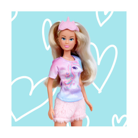 Simba Steffi Love Pyjama – 2 zauberhafte Sets für gemütliche Puppenabende sortiert