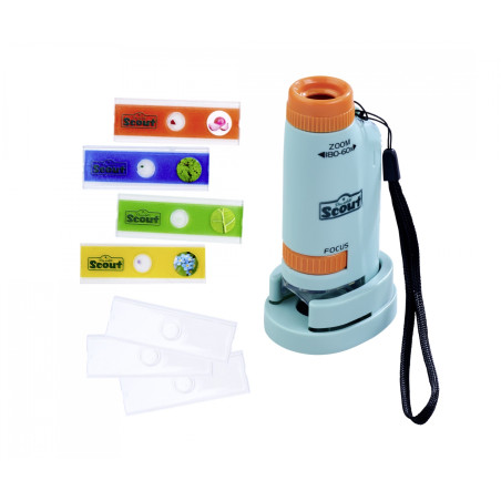 Simba Scout Taschenmikroskop: Kompakt, 40-60x Vergrößerung & LED. Ideal für kleine Forscher ab 8 Jahren.