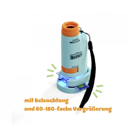 Simba Scout Taschenmikroskop: Kompakt, 40-60x Vergrößerung & LED. Ideal für kleine Forscher ab 8 Jahren.