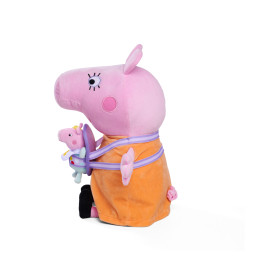 Simba Peppa Pig Mama Wutz Plüschfigur 33cm mit Baby & Tragetasche | Kuscheltier ab 0m+