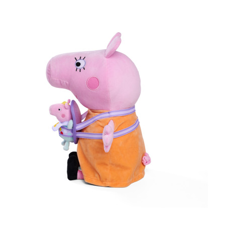 Simba Peppa Pig Mama Wutz Plüschfigur 33cm mit Baby & Tragetasche | Kuscheltier ab 0m+