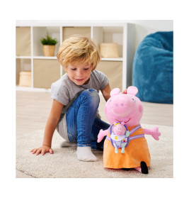 Simba Peppa Pig Mama Wutz Plüschfigur 33cm mit Baby & Tragetasche | Kuscheltier ab 0m+