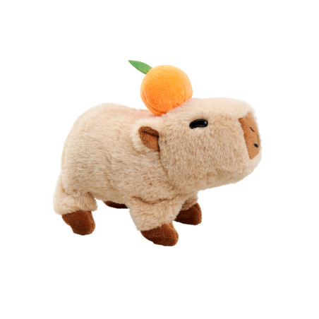 PetZoo Capybara mit Orange – Interaktives Spielzeug | Läuft & Macht Geräusche | Für Kinder ab 3 Jahren