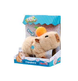PetZoo Capybara mit Orange – Interaktives Spielzeug | Läuft & Macht Geräusche | Für Kinder ab 3 Jahren
