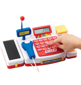 Simba Supermarktkasse mit Scanner – Spielkasse mit Rechner, Laufband & Zubehör | Ab 3 Jahren