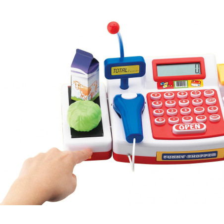 Simba Supermarktkasse mit Scanner – Spielkasse mit Rechner, Laufband & Zubehör | Ab 3 Jahren