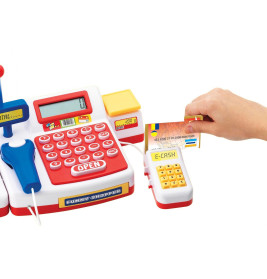Simba Supermarktkasse mit Scanner – Spielkasse mit Rechner, Laufband & Zubehör | Ab 3 Jahren