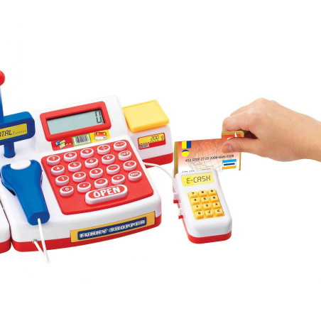 Simba Supermarktkasse mit Scanner – Spielkasse mit Rechner, Laufband & Zubehör | Ab 3 Jahren