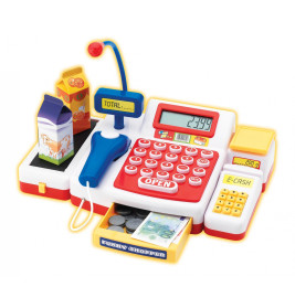 Simba Supermarktkasse mit Scanner – Spielkasse mit Rechner, Laufband & Zubehör | Ab 3 Jahren