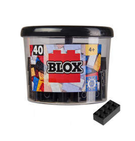 Simba Blox Bausteine 40 schwarze 8er Steine – Kreatives Bauen für Kinder ab 4 Jahren