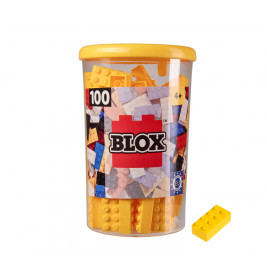 Simba Blox 100 gelbe 8er Steine in Dose – Kompatibel mit bekannten Herstellern