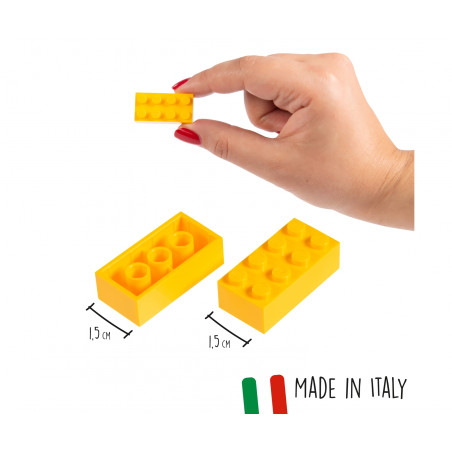 Simba Blox 100 gelbe 8er Steine in Dose – Kompatibel mit bekannten Herstellern