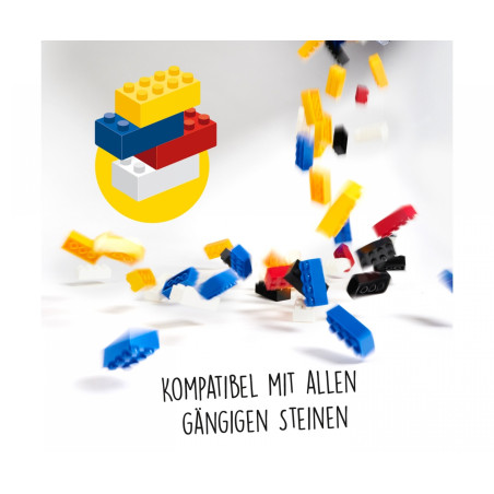 Simba Blox 100 gelbe 8er Steine in Dose – Kompatibel mit bekannten Herstellern