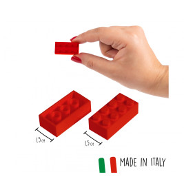 Simba Blox 100 rote 8er Steine in Dose – Kompatibel mit bekannten Herstellern
