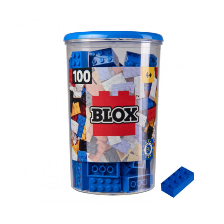 Simba Blox 100 blaue 8er Steine in Dose – Kompatibel mit bekannten Herstellern
