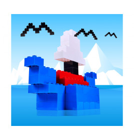 Simba Blox 100 blaue 8er Steine in Dose – Kompatibel mit bekannten Herstellern