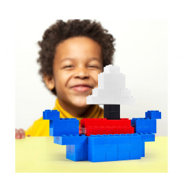 Simba Blox 100 blaue 8er Steine in Dose – Kompatibel mit bekannten Herstellern