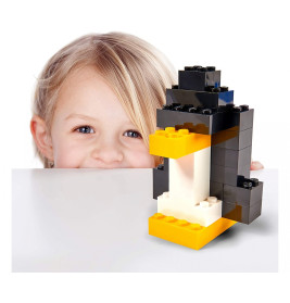 Simba Blox 100 schwarze 8er Steine in Dose – Kompatibel mit bekannten Bausteinen