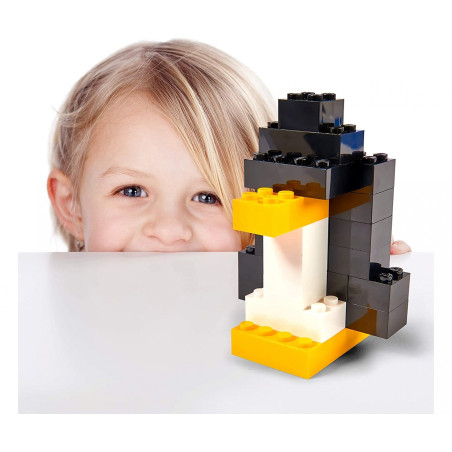 Simba Blox 100 schwarze 8er Steine in Dose – Kompatibel mit bekannten Bausteinen