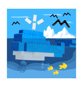 Simba Blox 100 schwarze 8er Steine in Dose – Kompatibel mit bekannten Bausteinen