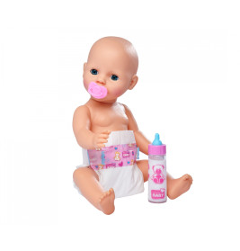 Simba New Born Baby First Nursing Set: Puppe mit Fütter-, Bade- & Wickelfunktion | Simba 105562487