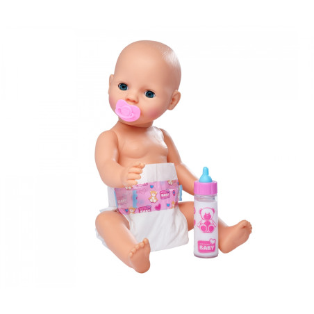 Simba New Born Baby First Nursing Set: Puppe mit Fütter-, Bade- & Wickelfunktion | Simba 105562487