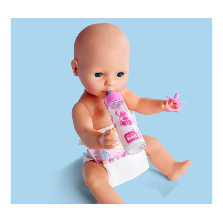 Simba New Born Baby First Nursing Set: Puppe mit Fütter-, Bade- & Wickelfunktion | Simba 105562487