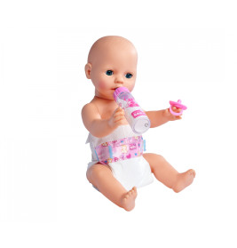 Simba New Born Baby First Nursing Set: Puppe mit Fütter-, Bade- & Wickelfunktion | Simba 105562487