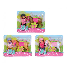 Simba Evi Love Evis Pony (3-fach sortiert) – Puppenset für Reitabenteuer (105737464)
