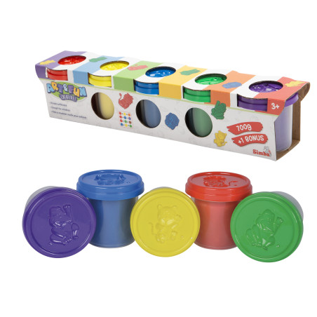 Simba Art & Fun Softknete 4+1 Bonuspack – 5 Dosen weiche Knete für kreativen Spielspaß ab 3 Jahren