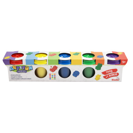 Simba Art & Fun Softknete 4+1 Bonuspack – 5 Dosen weiche Knete für kreativen Spielspaß ab 3 Jahren