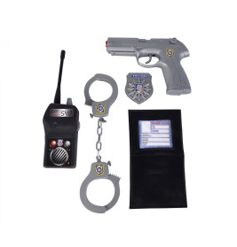 Simba Toys Polizei Basic Set | Rollenspiel mit Marke, Pistole, Funkgerät & Handschellen | Ab 3 Jahren