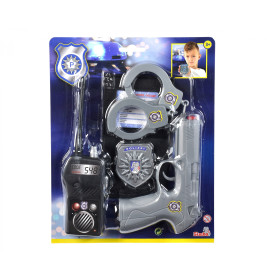 Simba Toys Polizei Basic Set | Rollenspiel mit Marke, Pistole, Funkgerät & Handschellen | Ab 3 Jahren