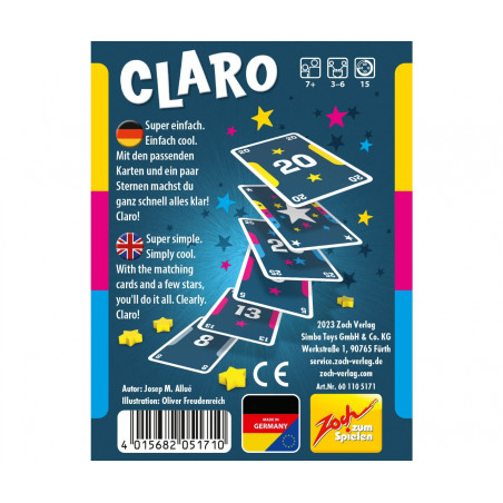 Zoch Claro – Das spannende Kartenspiel: Hier zählt nur die letzte Karte! Für 3-6 Spieler ab 7 Jahren.