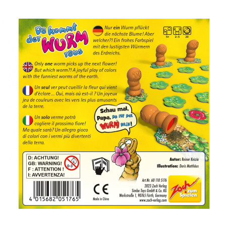 Zoch Da kommt der Wurm raus - Buntes Würfelspiel für Kinder ab 5 Jahren