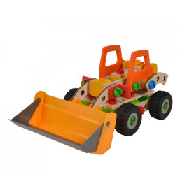 Eichhorn Constructor Radlader Baukasten 140 Teile | 6 Modelle bauen – Holzspielzeug ab 5 Jahren