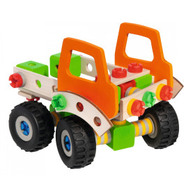 Eichhorn Constructor Radlader Baukasten 140 Teile | 6 Modelle bauen – Holzspielzeug ab 5 Jahren