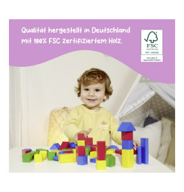 Eichhorn Holzbausteine Bunt 100 Stück – Nachhaltig & Made in Germany